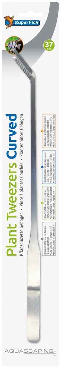SuperFish Stainless Steel Plant Tweezers 37 cm Curved
